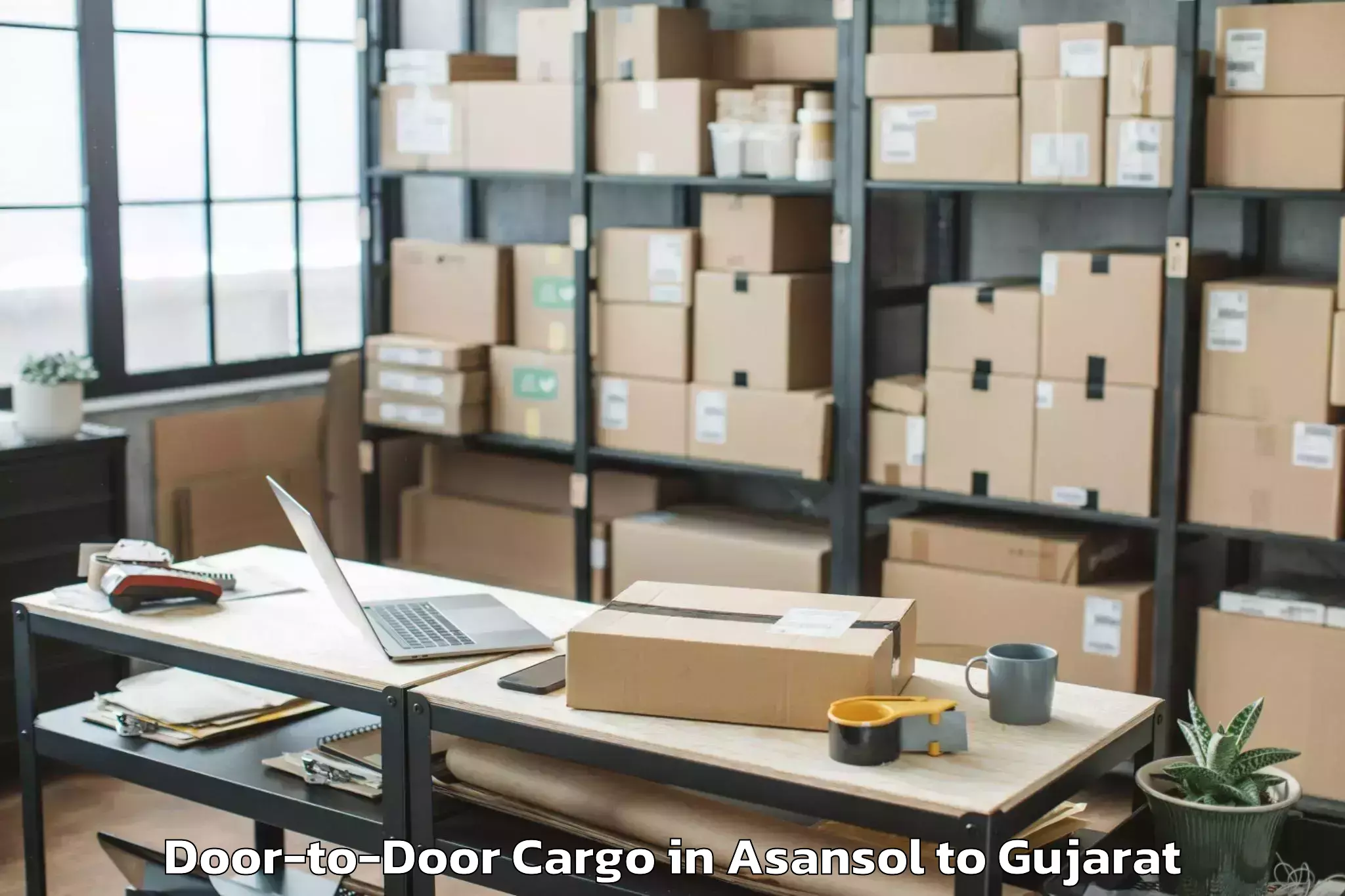 Book Asansol to Bhanvad Door To Door Cargo Online